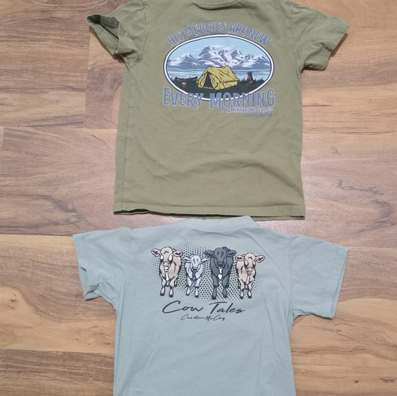 Kids Graphic Tees - Green and Light Blue - Picture 1 of 2